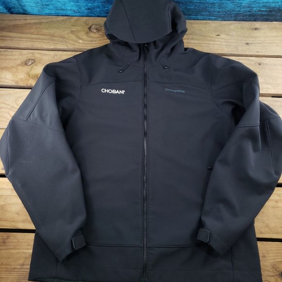 Patagonia Other - Patagonia Polartec Windbloc Chobani Hooded Jacket Mens XL Black Full Zip
